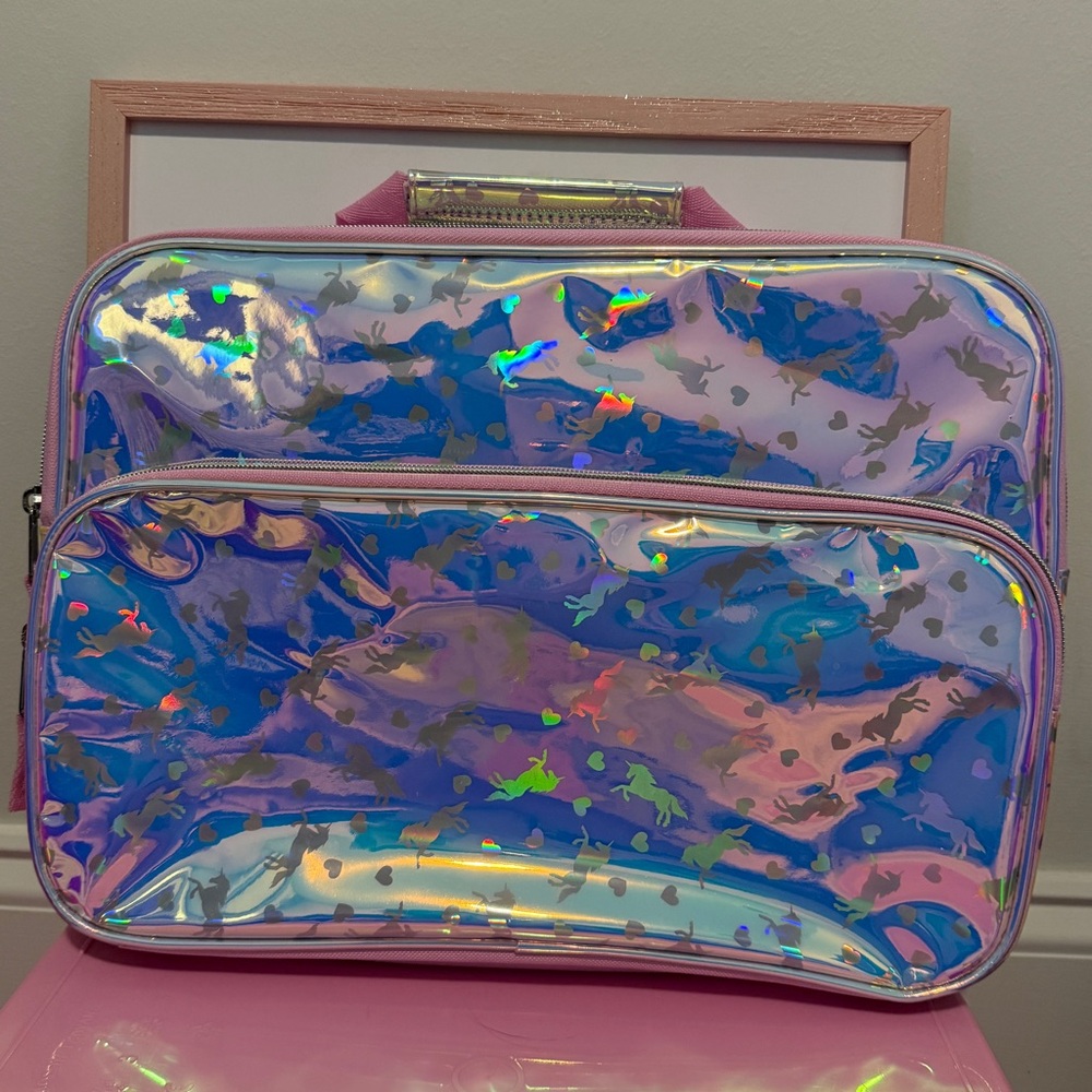 💖The Children's Place Holographic Kids Laptop Case Bag - Pink with unicorns🦄🦄
